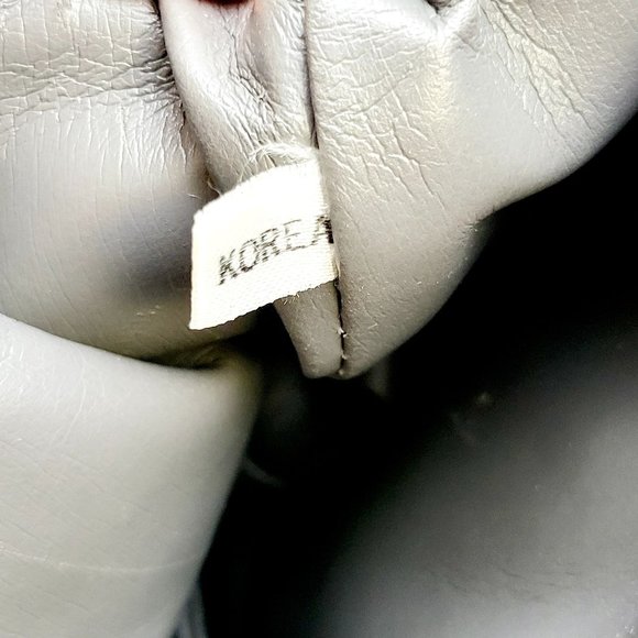 ASPECTS Grey Leather Crossbody Bag Thin Strap Basic Minimal Made in KOREA - Picture 13 of 14